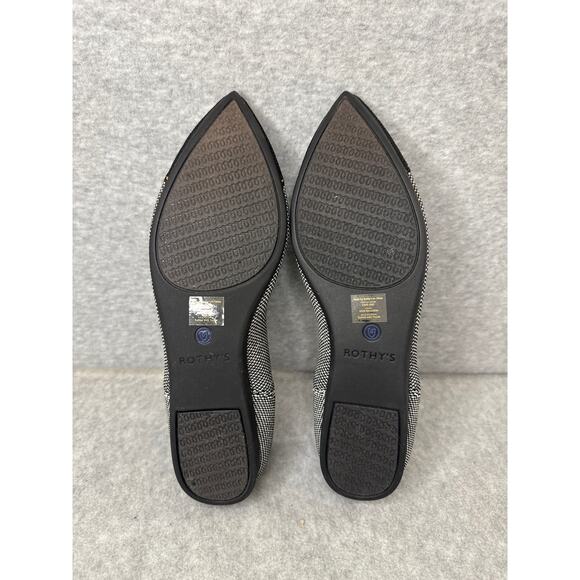 Rothy’s The Point Gray Mist Herringbone Cap Toe Flats 6.5 NWOT Eco Knit - Picture 4 of 6